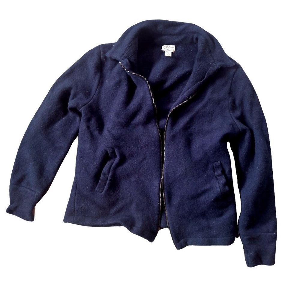 Merino Wool J.‎ Crew zip up Sweater| navy/ midnight blue| medium